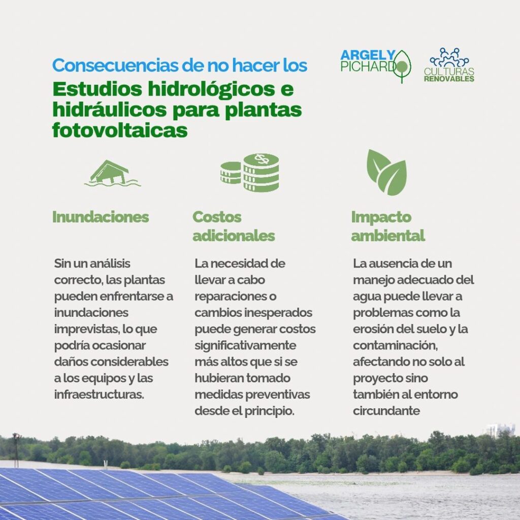 La Importancia de los Estudios Hidrológicos e Hidráulicos en Plantas Fotovoltaicas 🌊☔☔
Los estudios hidrológicos e hidráulicos son esenciales para construir plantas solares seguras y eficientes.
Estos estudios evalúan el agua en el terreno para prevenir inundaciones, diseñar sistemas de drenaje adecuados y proteger el medio ambiente. Omitir estos estudios puede resultar en daños costosos a la planta y al entorno.
En pocas palabras, estos estudios garantizan que la planta solar sea sostenible y rentable a largo plazo.